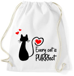 printfashion Every cat is PURRfect - Sportzsák, Tornazsák - Fehér (6403529)