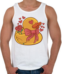 printfashion Valentin napi kacsa - Férfi atléta - Fehér (13272502)