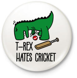 printfashion T-rex hates cricket - Kitűző, hűtőmágnes - Fehér (15837282)