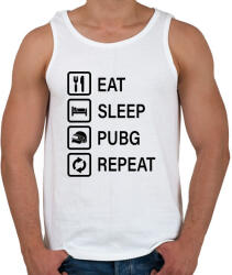 printfashion Eat Sleep PUBG Repeat - Fekete - Férfi atléta - Fehér (1551887)