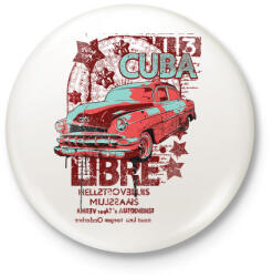 printfashion régi kocsi - Kitűző, hűtőmágnes - Fehér (4667650)