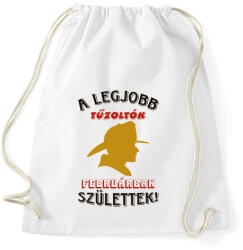 printfashion Tűzoltó szülinapja február - Sportzsák, Tornazsák - Fehér (5776516)