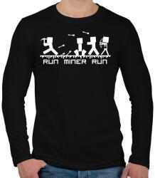 printfashion Minecraft bányász (fehér) - Férfi hosszú ujjú póló - Fekete (1593668)