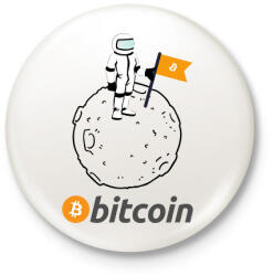 printfashion bitcoin moon - Kitűző, hűtőmágnes - Fehér (3088730)