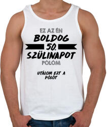 printfashion Utálom ezt a pólót - 50. - Férfi atléta - Fehér (11698631)