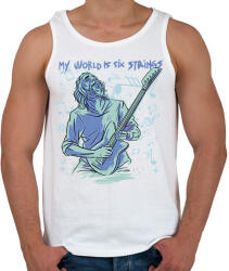 printfashion Gitáros élet - Férfi atléta - Fehér (12082503)