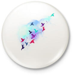 printfashion Paper birds - Kitűző, hűtőmágnes - Fehér (3074776)