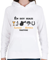 printfashion Igazi lovas apuka - Női kapucnis pulóver - Fehér (6322386)
