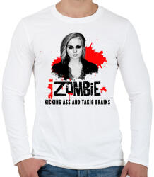 printfashion I ZOMBIE - Férfi hosszú ujjú póló - Fehér (1512162)
