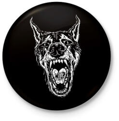 printfashion Wild wolf - Kitűző, hűtőmágnes - Fekete (10593754)