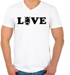 printfashion Horse Love - Férfi V-nyakú póló - Fehér (2748347)