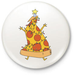 printfashion Pizza karácsonyfa - Kitűző, hűtőmágnes - Fehér (5638416)