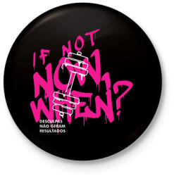 printfashion If Not Now When? - Kitűző, hűtőmágnes - Fekete (16824060)