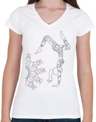 printfashion Jóga - Női V-nyakú póló - Fehér (6112091)