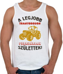 printfashion Traktoros szülinapja február - Férfi atléta - Fehér (5748609)