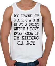 printfashion My level of sarcasm - black - Férfi atléta - Fehér (7046996)