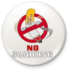 printfashion no smoking - Kitűző, hűtőmágnes - Fehér (3394390)