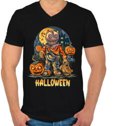 printfashion Halloween - Férfi V-nyakú póló - Fekete (2957312)
