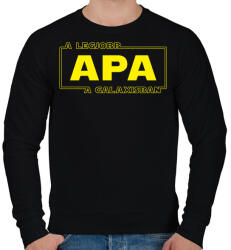 printfashion legjobb-apa-star-wars-classic - Férfi pulóver - Fekete (986128)