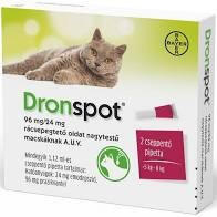 Dronspot 96 mg/24 mg rácsepegtető oldat nagytestű macskáknak 2x1, 12ml - pegazusallatpatika