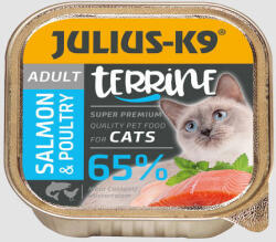  Julius-K9 Cat Terrine Adult Salmon&Poultry - lazac-szárnyas nedveseledel felnőtt macskák részére (100g)