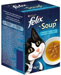 FELIX Soup tőkehal, tonhal és lepényhal leves macskáknak 6x48g