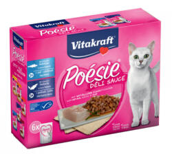 Vitakraft Poésie Déli Sauce - nedvestáp (tőkehal, fekete tőkehal) macskák részére (6X85g) - pegazusallatpatika
