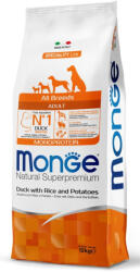 Monge Adult MONOPROTEIN All Breeds kacsa-rizs-burgonya száraztáp kutyának 15kg