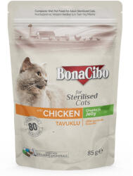 BonaCibo Pouch Sterilised alutasakos eledel macskáknak csirkével 85g
