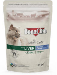 BonaCibo Pouch alutasakos eledel macskáknak májjal 85g