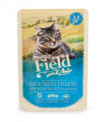 Sam's Field True Meat Fillets - Fehér hal & Borsó alutasakos eledel 85g