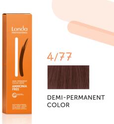 Londa Professional Demi Permanent Color Creme 60 ml gazdag krémes hajfesték 4/77 Medium Brunette Intense Brown