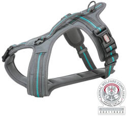 TRIXIE 207538 Fusion Touring Harness - hám (szürke, óceánkék) kutyák részére (L-XL) 72-89cm/30mm - pegazusallatpatika