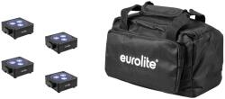 EUROLITE Set 4x AKKU Flat Light 3 bk + Soft-Bag - dj-sound-light