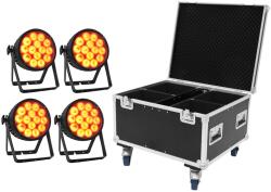 EUROLITE Set 4x LED IP PAR 14x10W HCL + Case