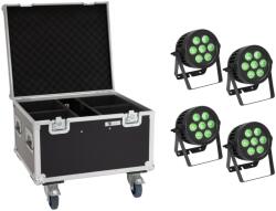 EUROLITE Set 4x LED IP PAR 7x9W SCL Spot + Case with wheels