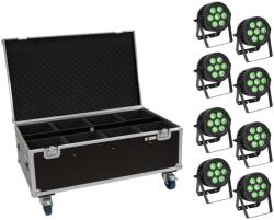 EUROLITE Set 8x LED IP PAR 7x9W SCL Spot + Case with wheels