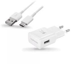 Samsung gyári hálózati fehér gyorstöltő 2A, 15W + USB - Type-C adatkábel, 1m