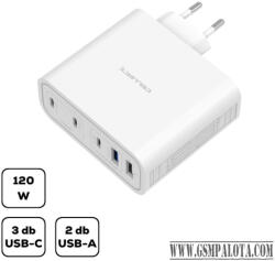 Cellect Hálózati töltő adapter gyorstöltő funkcióval 120W, Fehér (MTCB-PD120W-W)