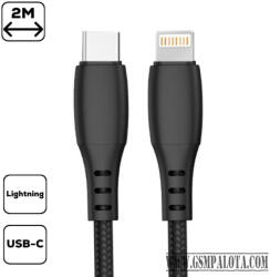Cellect Adatkábel Type-C to Lightning 2m/3A, Fekete (MDCU-TYPEC-LIGHTN2BK) - gsmpalota