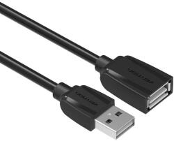 Vention USB-A 2.0/M -> USB-A 2.0/F (hosszabbító, PVC, fekete), 2m, kábel (VAS-A44-B200)