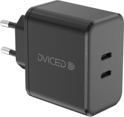 Dviced - Hálózati töltő 65W GaN - 2xUSB-C - fekete (DV221010)