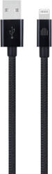 Dviced - USB-A - Lightning szőtt borítású töltőkábel, 0, 25 m - fekete (DV120001)