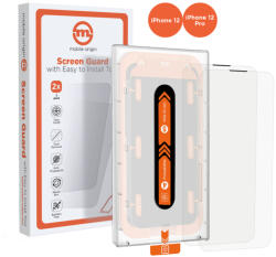 Mobile Origin - Kijelzővédő üveg (2 darab) - applikátorral - iPhone 12 Pro / 12 (SGA-I12PRO-2PK)