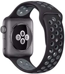 iUni szíj Apple Watchhoz 38 mm, szilikon, fekete/ezüst (5026iuni)