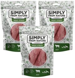 Simply from Nature Meat Strips Benzi carne vita pentru caini 3x80 g