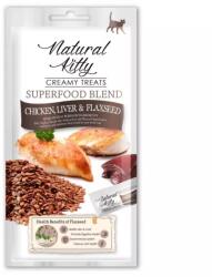Natural Kitty Folyékony Jutalomfalat Csirke, Csirkemáj Lenmaggal 4x12g - grandopet
