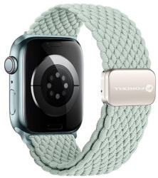 Forcell F-Design FA02 Apple Watch 42/44/45/49mm nylon mágneses szíj, világoszöld/szürke - speedshop