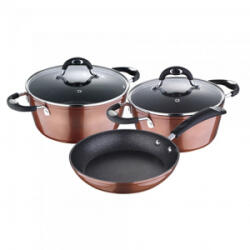 Bergner BG-6235-CP Pandora 5 részes márvány bevonatú edényszett, indukciós (BG-6235-CP)