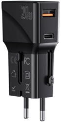 YESIDO Incarcator de retea Incarcator de Priza USB, Type-C cu Adaptor EU, UK, US, AUS - Yesido (MC17) - Black (MC17 - Black) - vexio